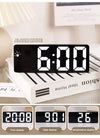 Smart Alarm Clock Bedside Table Led Alarm Clock Digital Children's Electronic Alarm Clock Curved Screen Mirror Temperature