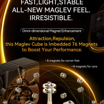 GAN15 MagLev UV 3x3 Magnetic Speed Cube – Professional Stickerless Puzzle Toy