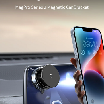 Magnetic Car Mount Mobile Phone Holder Vacuum Adsorption 360° Rotation Super Strong Suction Bracket for Iphone12-16 Smartphone