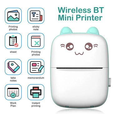 Mini Printer Portable Bluetooth Wireless Smart Label Thermal Portable Printers Stickers Paper Wireless Printers Children Gifts