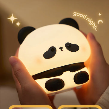 Panda LED Night Light Cute Silicone Night Light USB Rechargeable Touch Night Lamp Bedroom Timing Lamp Decoration Children's Gift