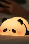Panda LED Night Light Cute Silicone Night Light USB Rechargeable Touch Night Lamp Bedroom Timing Lamp Decoration Children's Gift