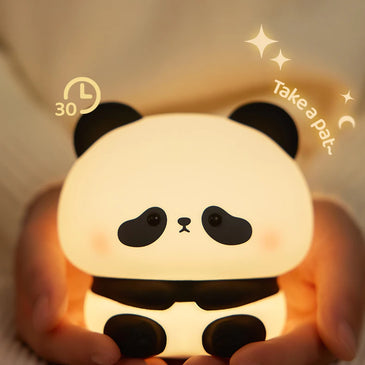 Panda LED Night Light Cute Silicone Night Light USB Rechargeable Touch Night Lamp Bedroom Timing Lamp Decoration Children's Gift