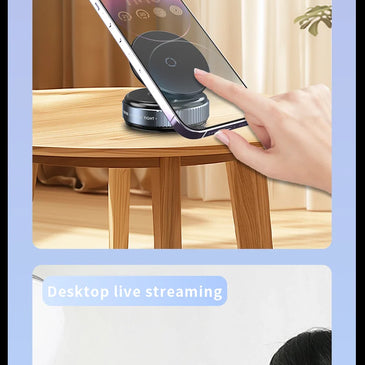 Magnetic Car Mount Mobile Phone Holder Vacuum Adsorption 360° Rotation Super Strong Suction Bracket for Iphone12-16 Smartphone