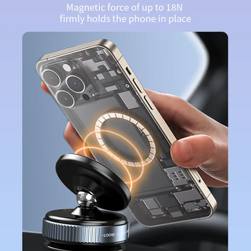 Magnetic Car Mount Mobile Phone Holder Vacuum Adsorption 360° Rotation Super Strong Suction Bracket for Iphone12-16 Smartphone