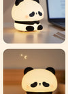 Panda LED Night Light Cute Silicone Night Light USB Rechargeable Touch Night Lamp Bedroom Timing Lamp Decoration Children's Gift