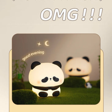 Panda LED Night Light Cute Silicone Night Light USB Rechargeable Touch Night Lamp Bedroom Timing Lamp Decoration Children's Gift