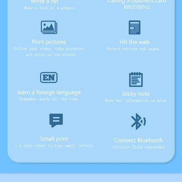 Mini Printer Portable Bluetooth Wireless Smart Label Thermal Portable Printers Stickers Paper Wireless Printers Children Gifts