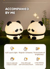 Panda LED Night Light Cute Silicone Night Light USB Rechargeable Touch Night Lamp Bedroom Timing Lamp Decoration Children's Gift