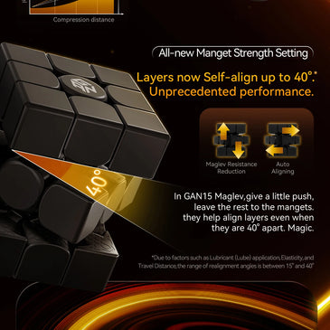 GAN15 MagLev UV 3x3 Magnetic Speed Cube – Professional Stickerless Puzzle Toy